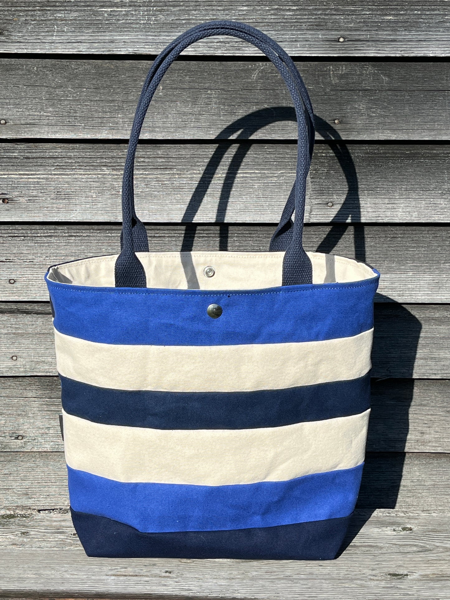 Striped Tote - Blue/Navy/White