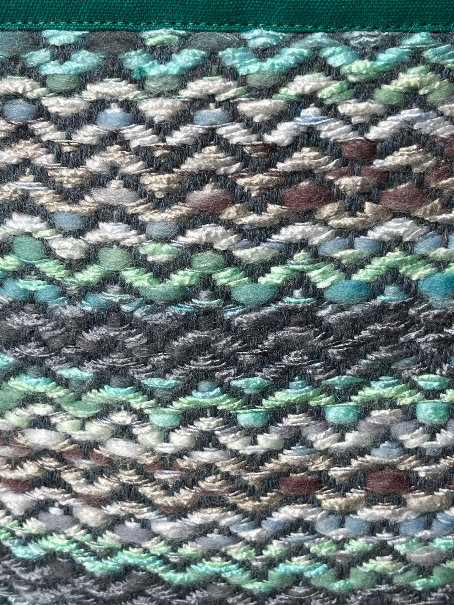Bent Snap Tote 118 - Teal grey textile / teal canvas