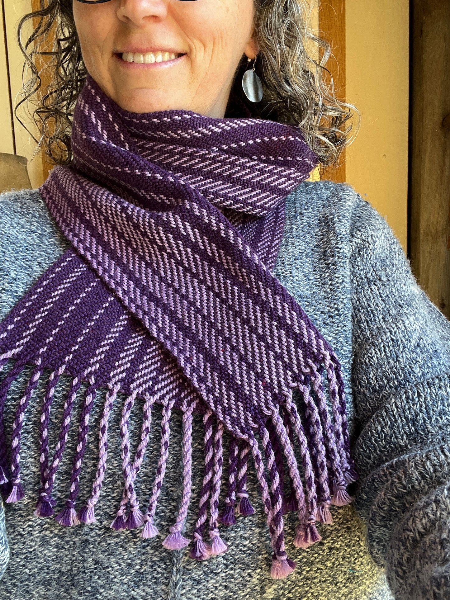 Bent Threads Purple Scarf