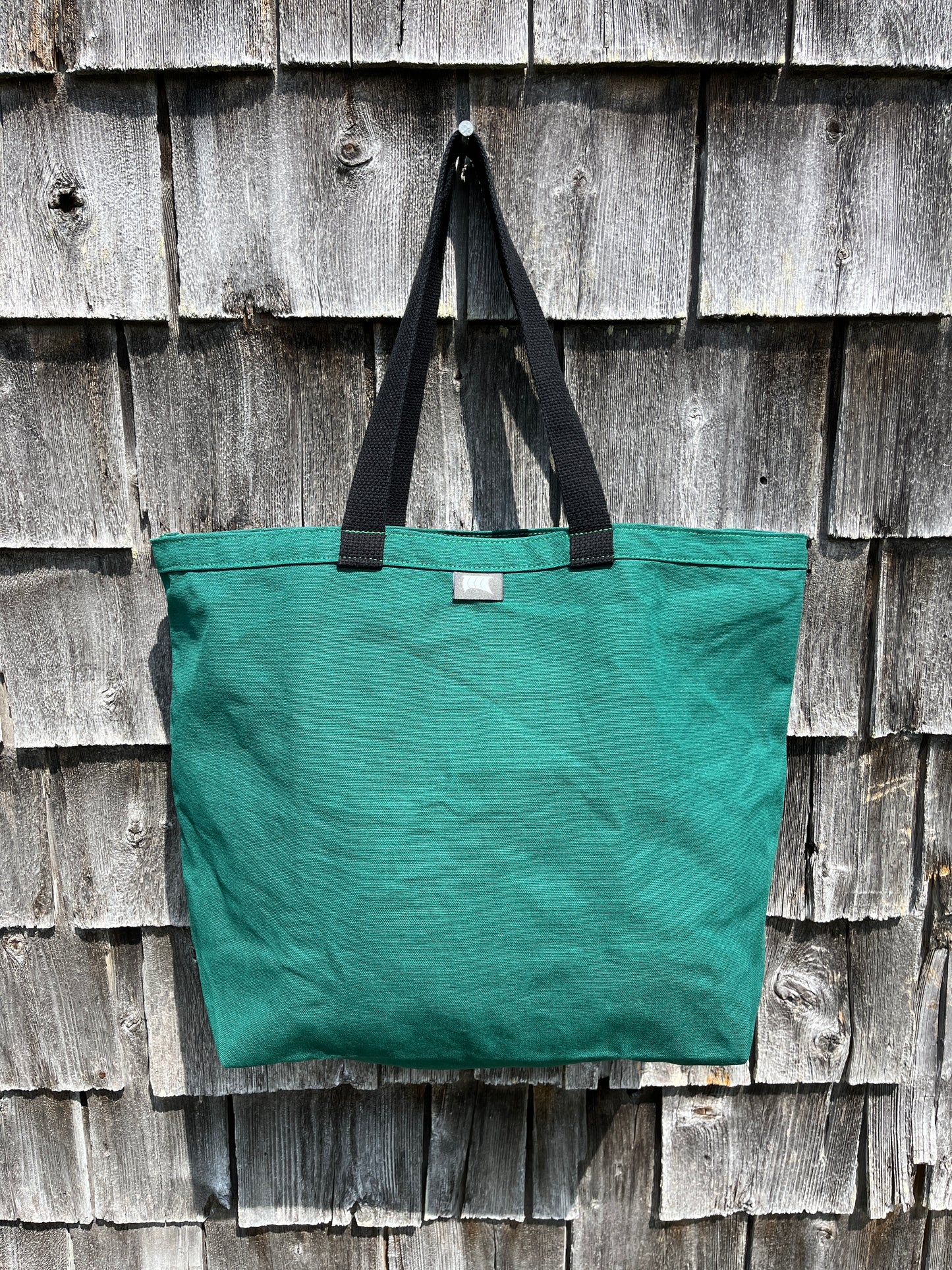 Market Tote - Prewashed Green bag / black handles