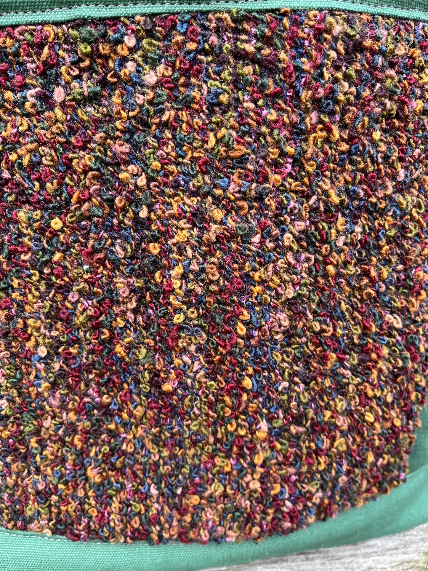 Bent Snap Tote 122 - Burgundy multi textile / Green canvas