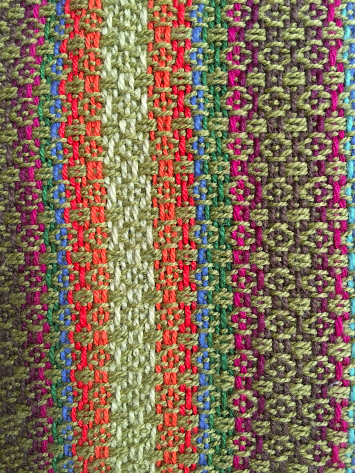 Bent Snap Tote - multi green textile / olive canvas