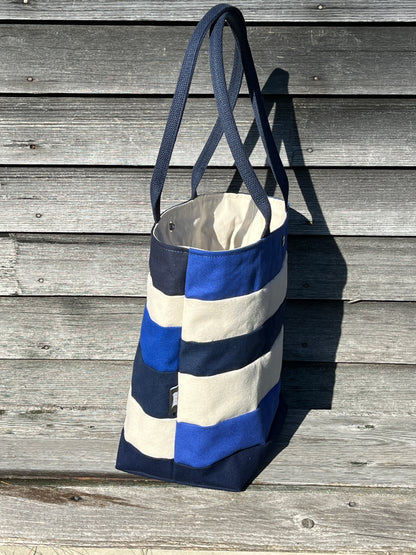 Striped Tote - Blue/Navy/White