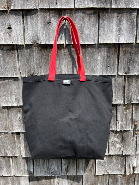 Market Tote - Black bag / red handles