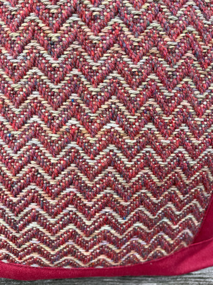 Bent Snap Tote 127 - Burgundy khaki textile / Cranberry canvas