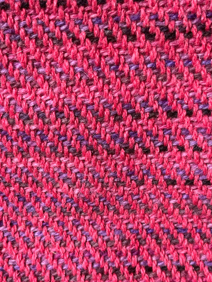 Bent Snap Tote 119 - pink textile / navy canvas
