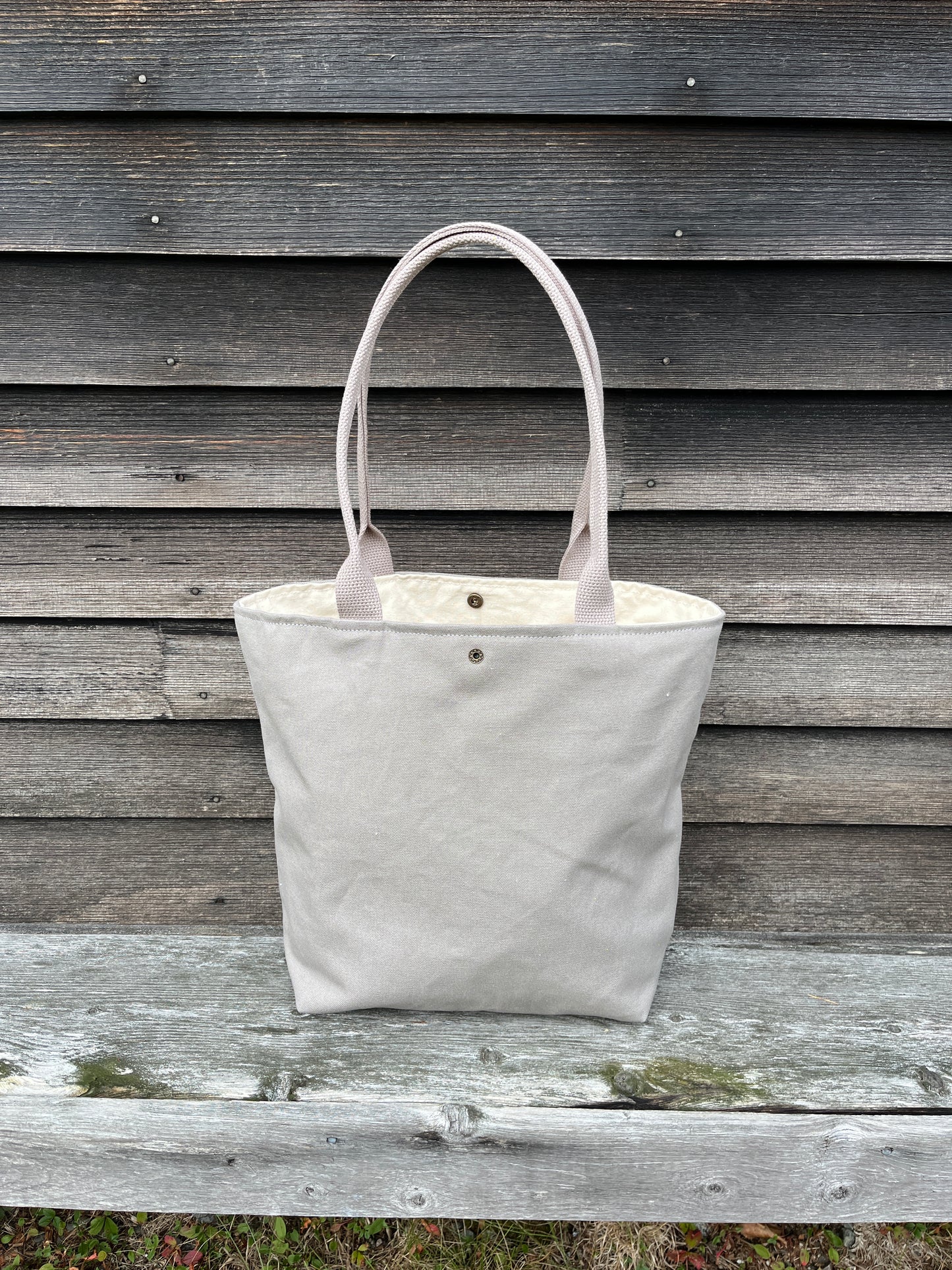 Bent Snap Tote 125 - Salmon textile / Ash canvas