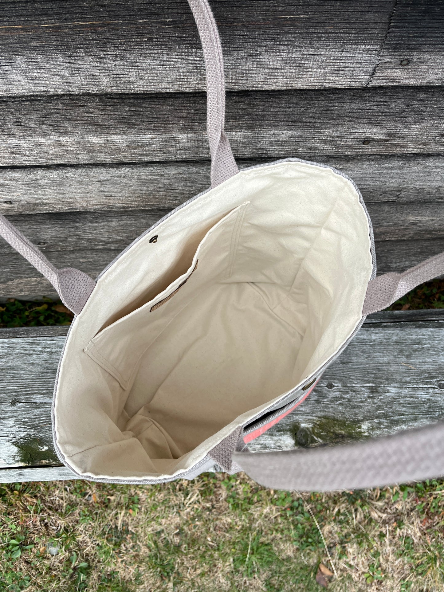 Bent Snap Tote 125 - Salmon textile / Ash canvas