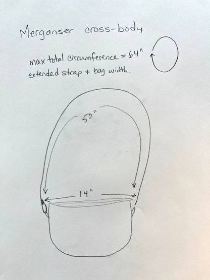 Bent Crossbody Zip Top 131 - Salmon lime textile with Olive canvas / white interior