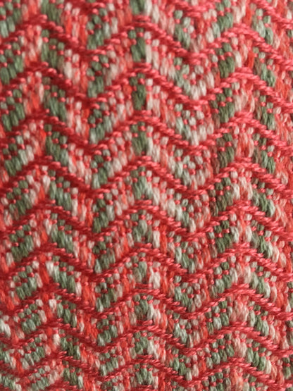 Bent Snap Tote - salmon pink textile  / grey canvas
