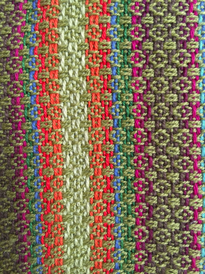 Bent Snap Tote - multi green textile  / olive canvas