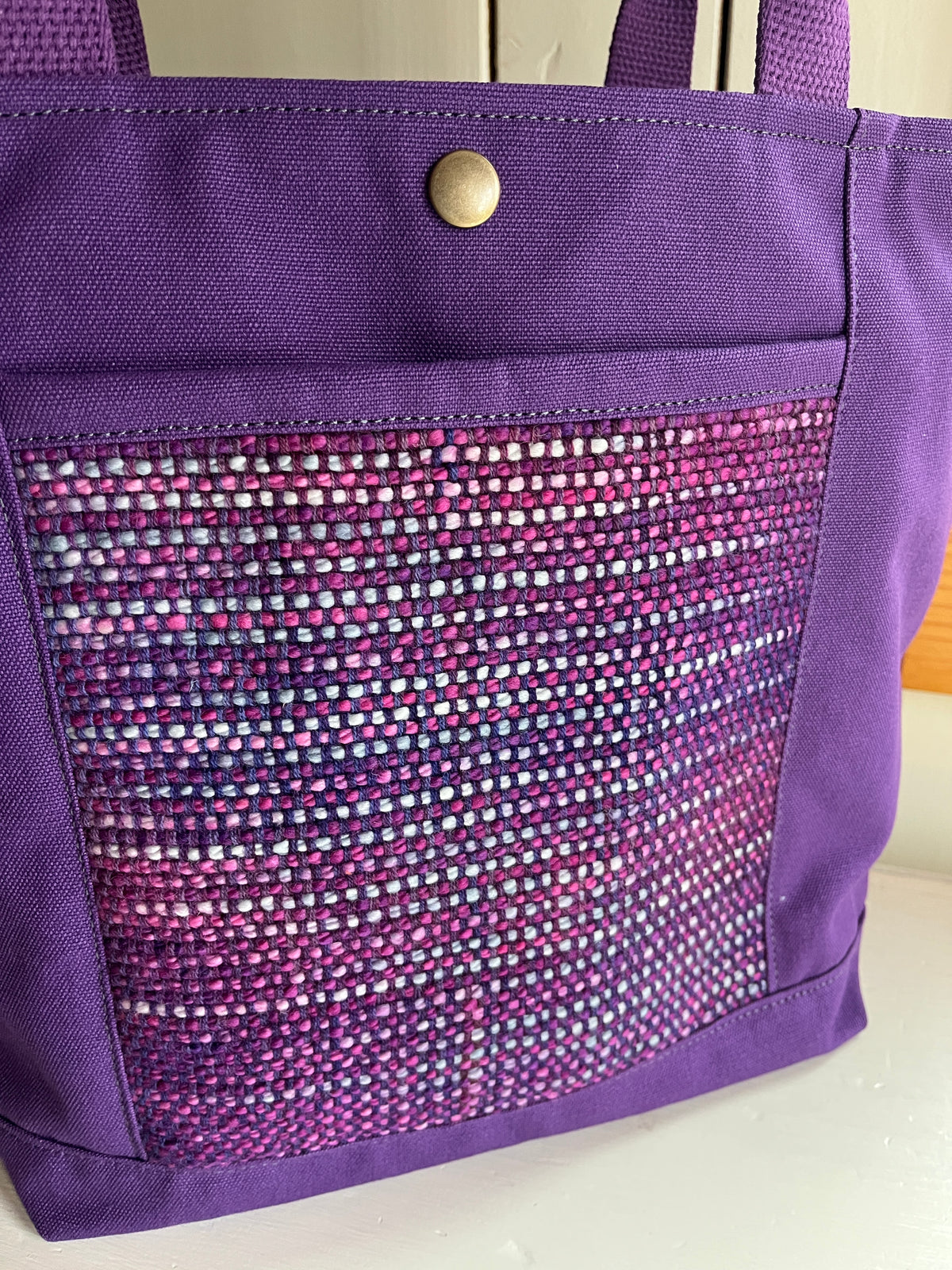 Bent Snap Tote 137 - purple textile / purple canvas