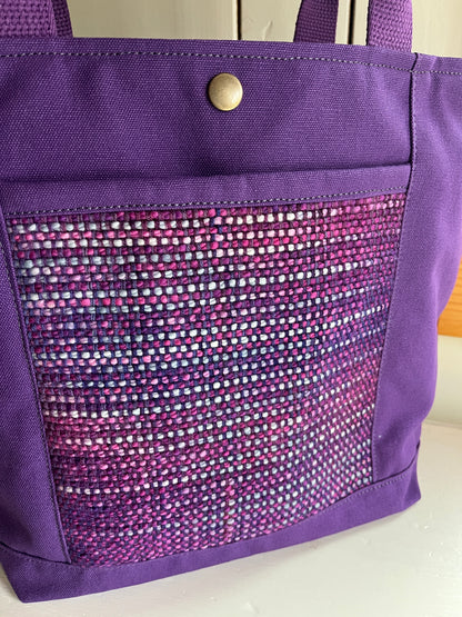 Bent Snap Tote 137 - purple textile / purple canvas