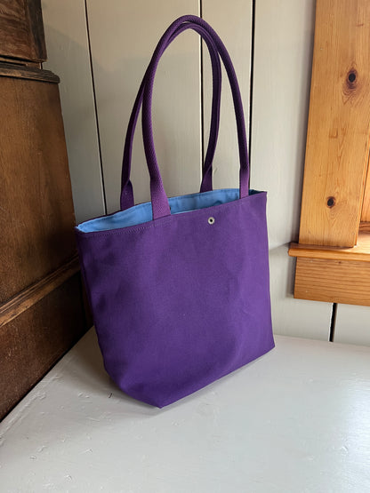 Bent Snap Tote 137 - purple textile / purple canvas